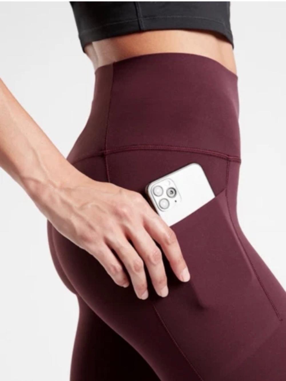 Athleta Salutation Stash High Rise Legging - Spiced Cabernet Full - Large